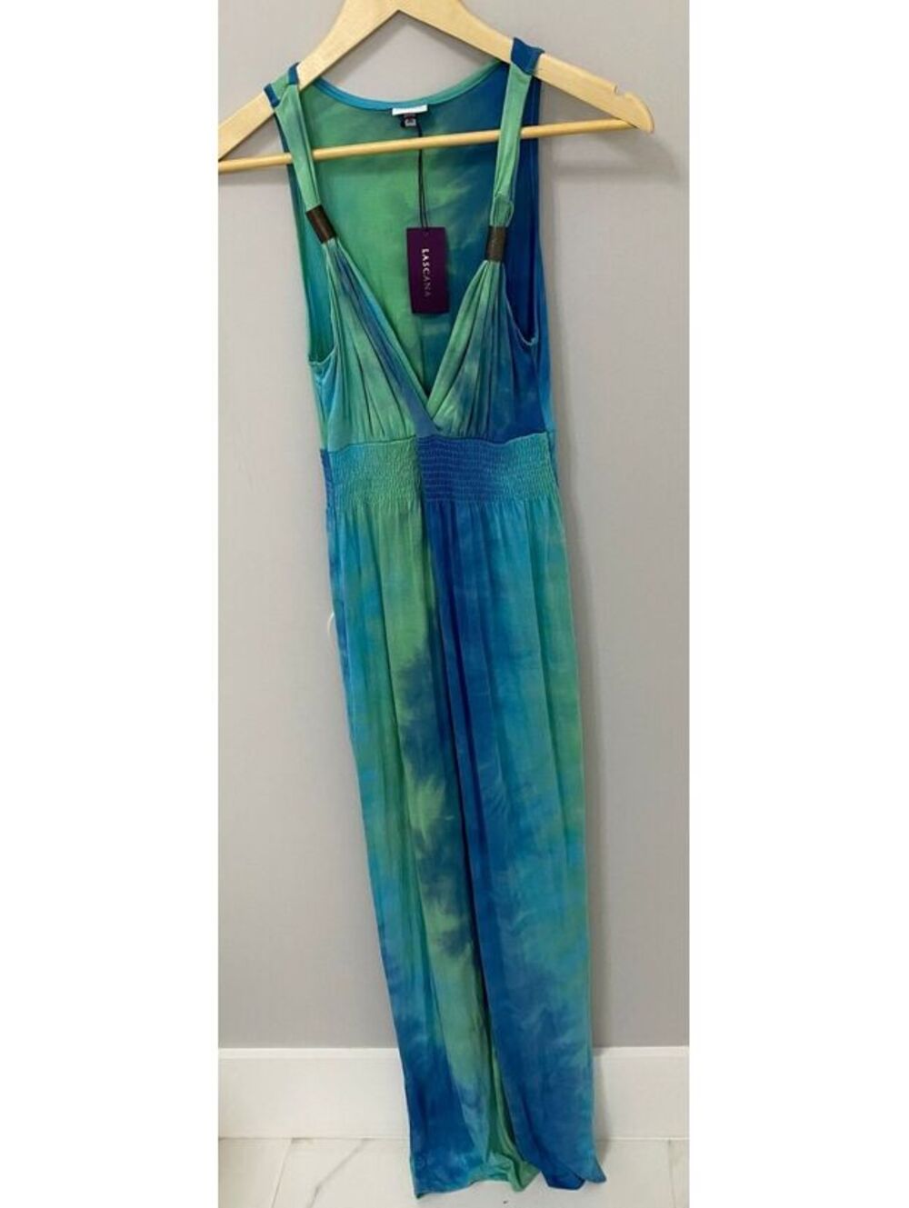 Lascana Blue and Green Tie-Dye Maxi Dress Size 4 with Tags